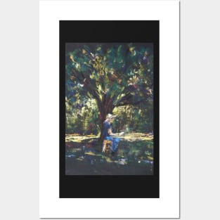 Anne painting under the trees Posters and Art